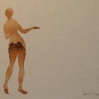 ohne Titel, 1998, Tusche auf Leinwand, ca. 20 x 15 cm